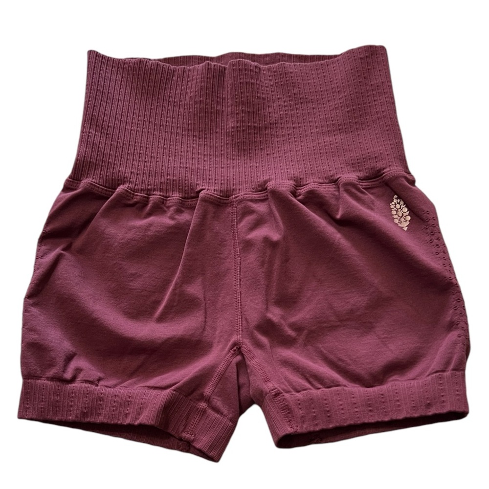 Free People Movement Good Karma Running Shorts XS/S Burgundy NWOT
